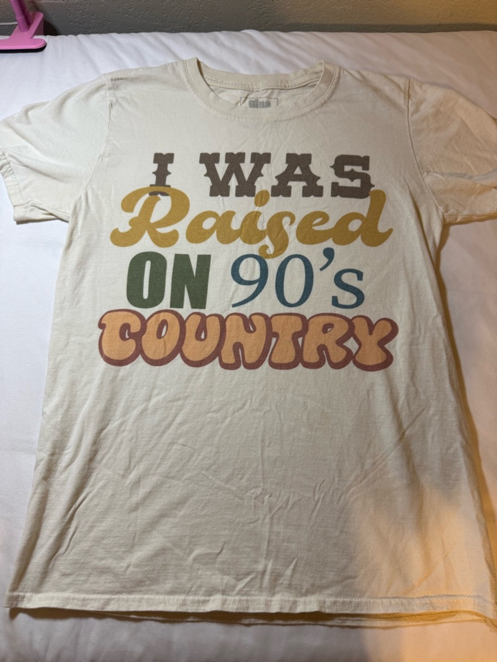 Cream 'I Was Raised on 90's Country' Graphic Tee